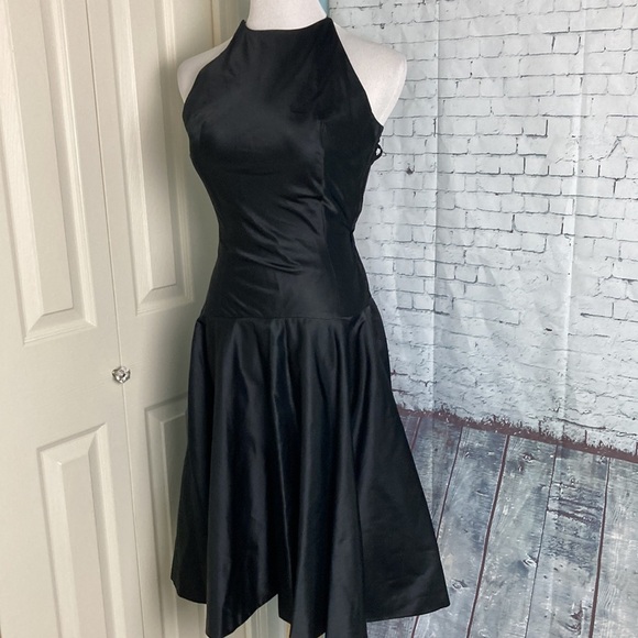Vintage 50s Nicholas Ungar little black dress 100% Silk drop waist retro madmen - Picture 12 of 16